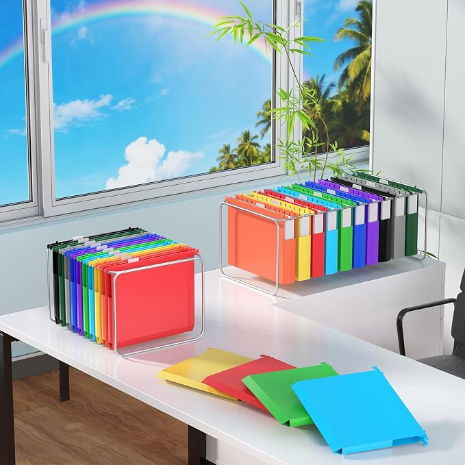 10pcs Hanging File Folders Letter Size, Plastic Hanging Folders, File Organizer - Image 7