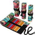 DIYOMR 24/36/72 Slots Pencil Wrap Pencil Rolls, Artist Colored Pencils Roll Up by DIYOMR