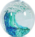 Hand Blown Ocean Wave Glass Paperweight by HandBlownGlassArt