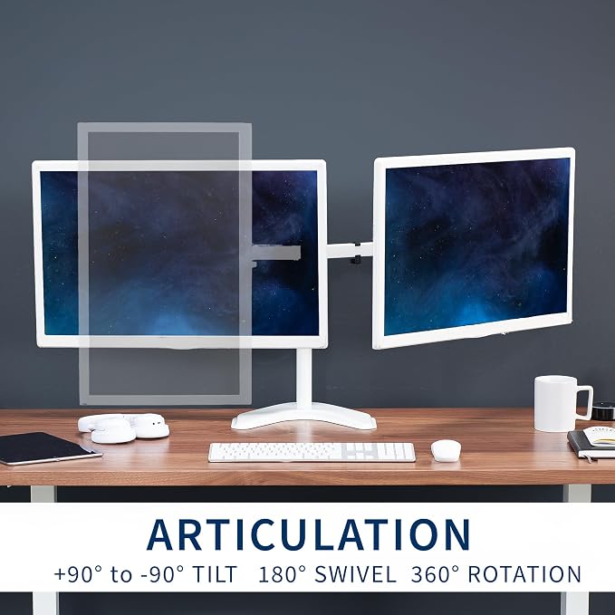 VIVO Dual LED LCD Monitor Free-Standing Desk Stand - Image 5