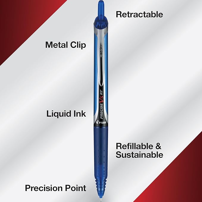 Pilot Precise V5 RT Refillable & Retractable Rolling Ball Pens, Extra Fine - Image 5