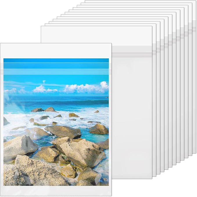 VOKOY 50 Pack 8 3/8 x 10 1/8 inches Crystal Clear Sleeves Storage Bags by VOKOY