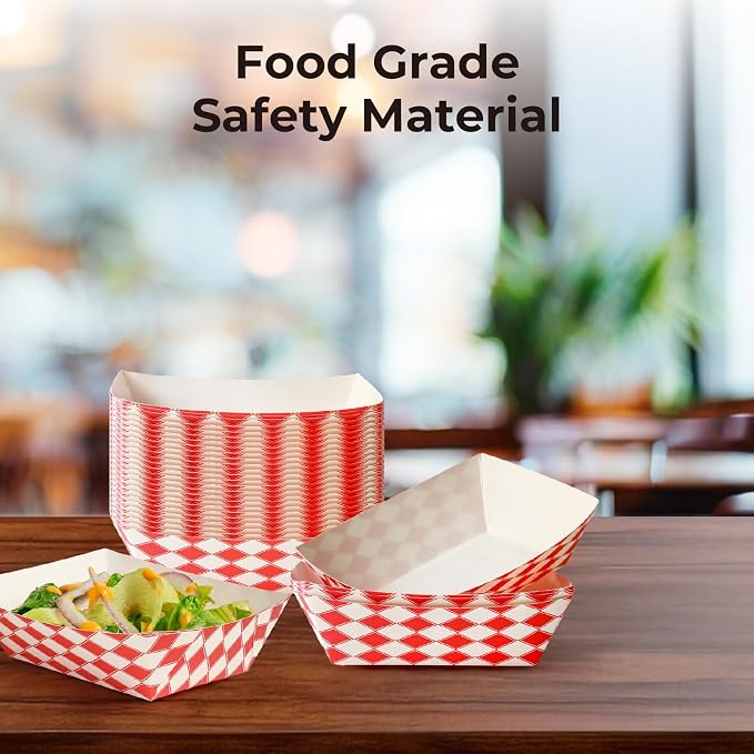 Fit Meal Prep [250 Pack 0.5 lb Paper Food Boats Heavy Duty Disposable Food Trays - Image 5