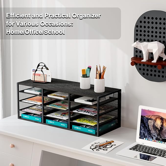 Mail Sorter Adjustable Countertop Heavy Duty Literature Organizer Student - Image 3