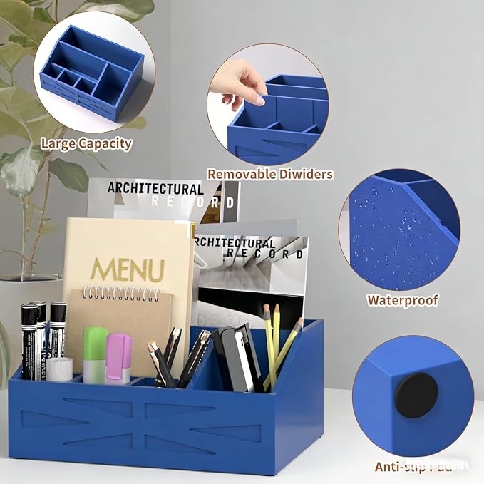 Wood Mail Organizer Countertop, Farmhouse Desk and Kitchen Countertop Storage - Image 5