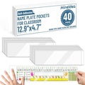 40 PCS Nameplate Pocket, 12.9" x 4.7" Adhesive Desk Nameplates Sleeves Name Tag by MineIdea