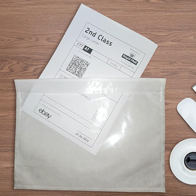 LabelMore 7.5" x 5.5" Clear Plastic Adhesive Packing List Mailing Shipping - Image 7