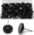 Biaungdo 250 Pcs Black Flat Push Pins, Plastic Round Head Thumb Tacks by Biaungdo