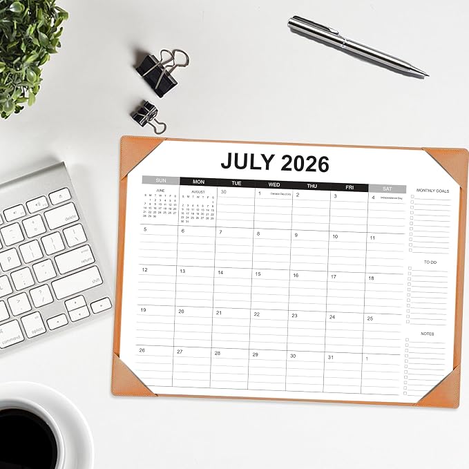 Desk Calendar 2026-2027 with Desk Mat – 22" x 17" Large Desk Pad Calendar Runs - Image 6