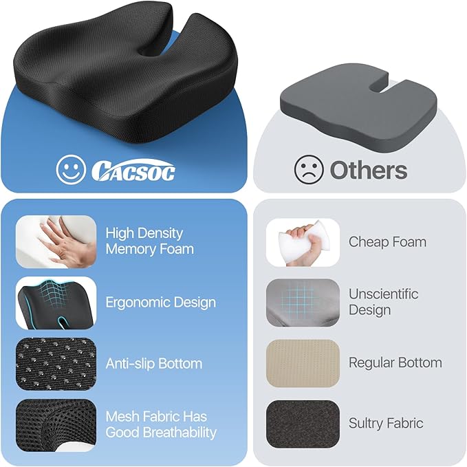 CJACSOC Seat Cushion, Extra Large Memory Foam Cushion - Image 6