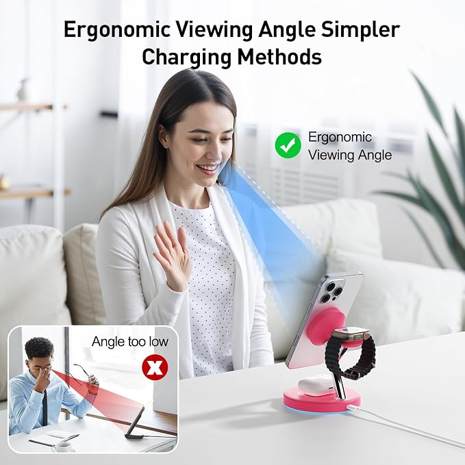 【Adjustable Blue Ambient Light】 Wireless Charger 3 in 1 - Image 4