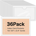 36 Pack Adhesive 2.4" x 3.9" Index Card Pockets by BESARME