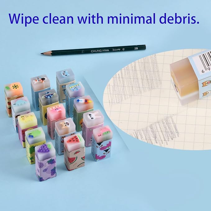 23PCS Big Fun Cute Animal Fruit Pencil Erasers - Image 5
