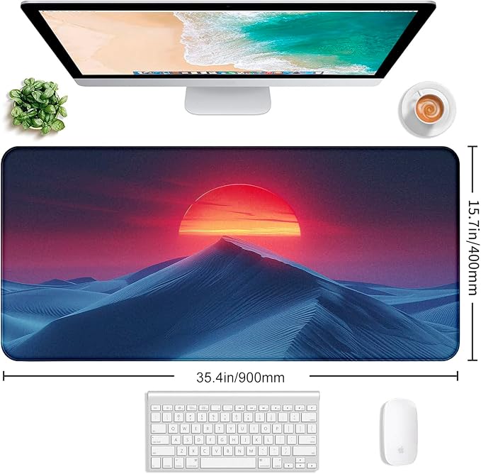 Mountain Top Scenery Mouse Pad Sunset Mountain Computer Decorative Desk Pad | - Image 2