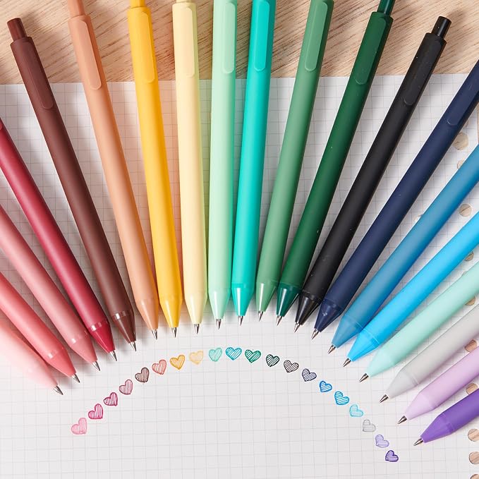 Kaco Gel Pens 20 Assorted Color Ink 0.5mm Fine Point, Cute Stationery - Image 2