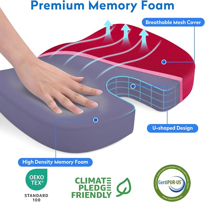 XXL Seat Cushion Office Car Seat Cushion, Memory Foam Cushion - Image 2
