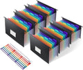 Expanding Hanging File Folders, Plastic Filing Cabinet Organizer 7 Pockets 1.2" by YouLain