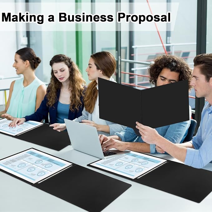gisgfim 12 Pcs 11'' x 17'' Pressboard Report Cover 3" Capacity Metal Prong - Image 7