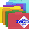File Folders, 21 Pack Manilla Folders 8.5x11, 1/3 Cut Tabs Manila Folders by Unknown
