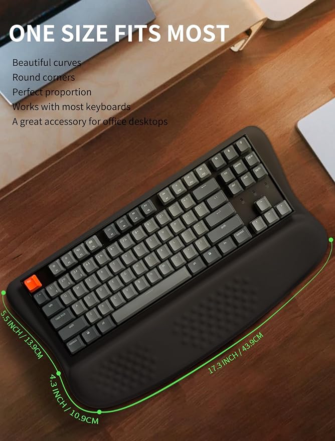 Ergonomic Wave Wrist Rest with Keyboard Stand, Cushioned Palm Rest, Comfortable - Image 6