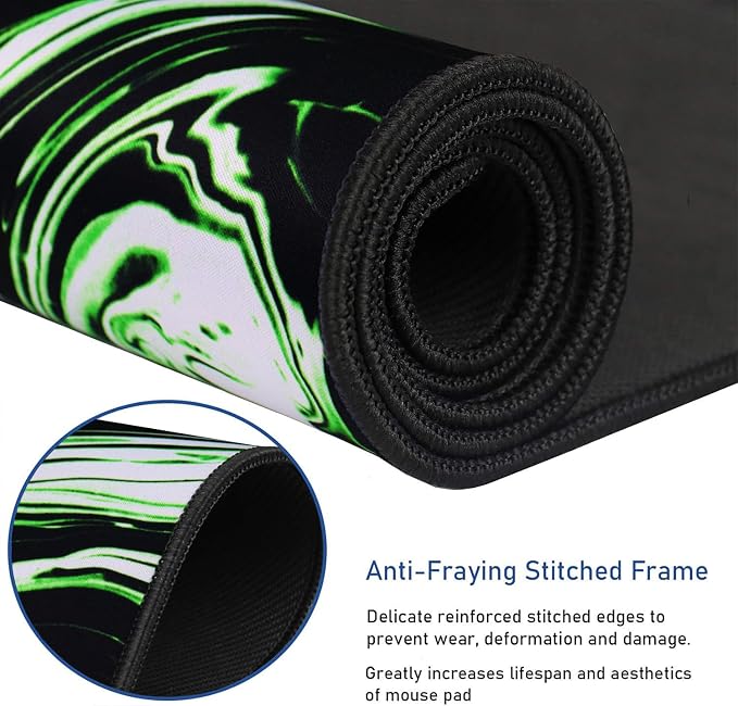Large Extended Mouse Pad with Stitched Edges, Durable Non-Slip Natural Rubber - Image 2