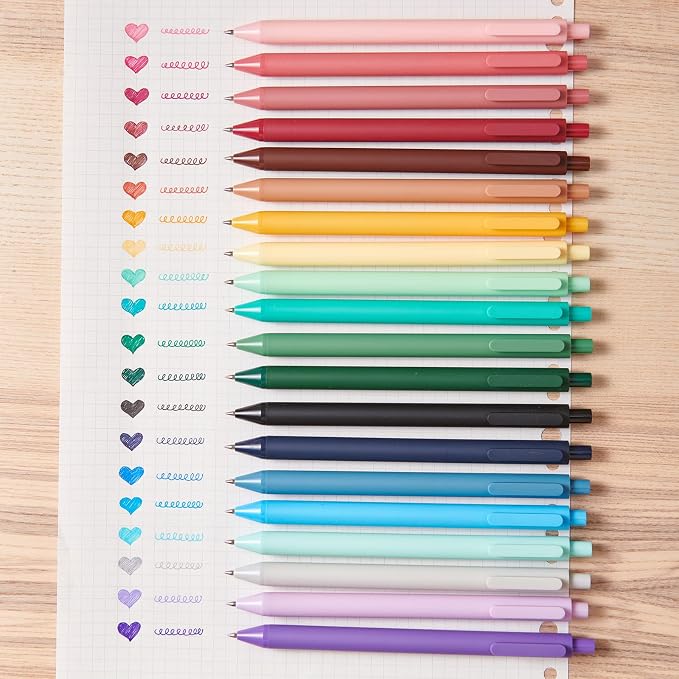 Kaco Gel Pens 20 Assorted Color Ink 0.5mm Fine Point, Cute Stationery - Image 3