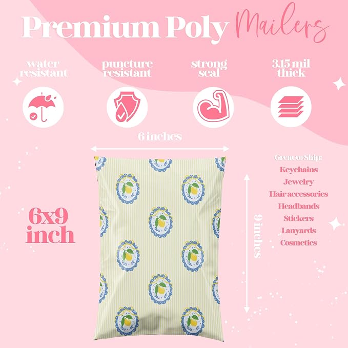 Pretty Package Store 6x9 Designer Poly Mailer 100 Pack Heavy Duty Waterproof - Image 2