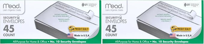 Mead Envelopes, 4-1/8" x 9-1/2", Self Adhesive by Mead