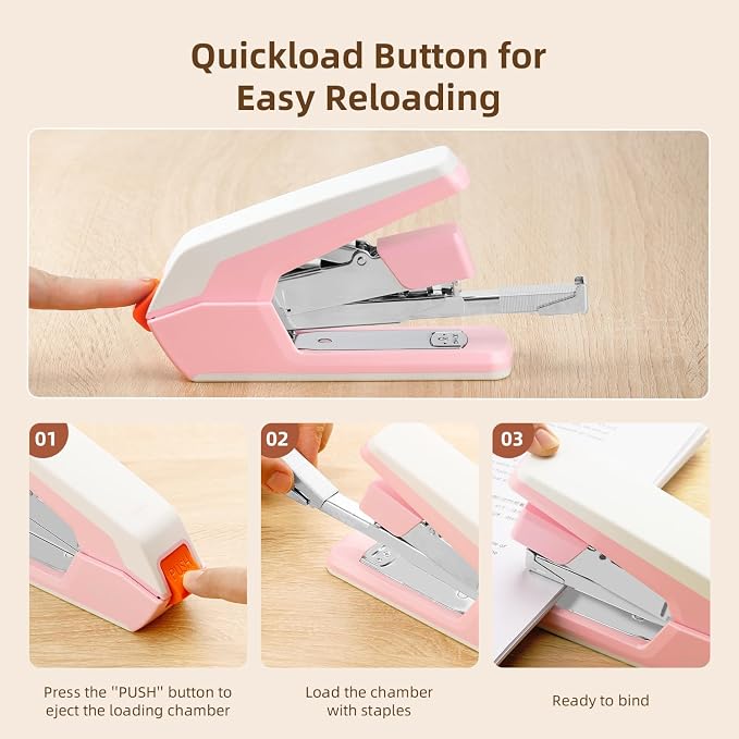 Deli Effortless Desktop Stapler, Heavy Duty Stapler, 40-50 Sheet Capacity - Image 6