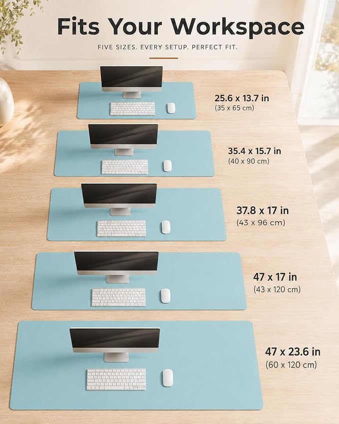 Aothia Double-Sided Desk Pad – 35.4" x 15.7" Leather Desk Mat - Image 4