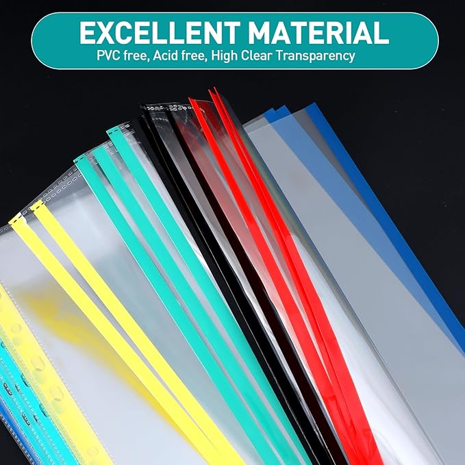 Sheet Protectors, PANDRI 600 Pack Color Heavy Duty Plastic Page Protectors - Image 4
