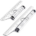 Frienda 2 Pieces Plastic Measuring Rolling Ruler Drawing Parallel by Frienda