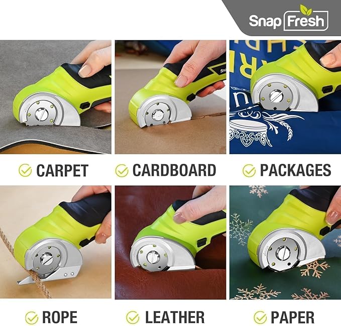 SnapFresh Cordless Electric Scissors, 4V Electric Mini Box Cutter, Carpet & - Image 3