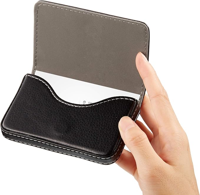 Outus 2 Pcs Business Card Holder, PU Leather Business Card Case Pocket Wallet - Image 5
