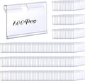 Tatuo 600 Pcs Reusable Plastic Wire Shelf Label Holders, Price Card Sign by Tatuo
