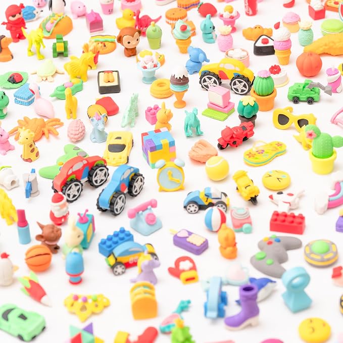 240pcs 3D Cute Kids Erasers, Random Desktop Pet Toys Gifts, Classroom Rewards - Image 4