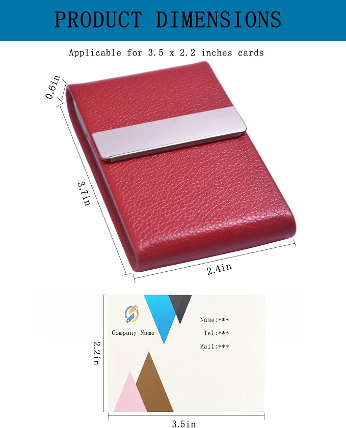 Business Card Holder with Ultra Slim Design, Business Card Case with Premium PU - Image 3