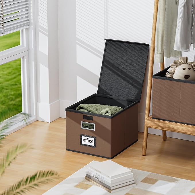 Faux Leather File Organizer Box - Image 5