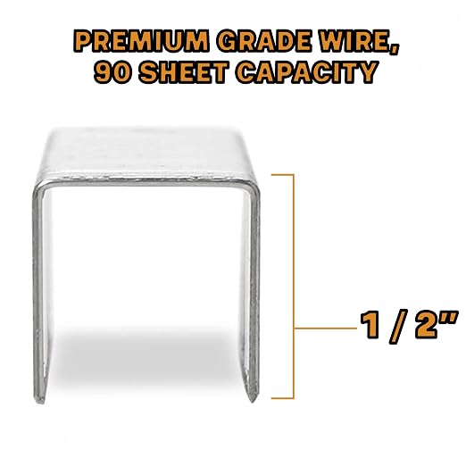 Heavy Duty Staples, 1/2 Inch Chisel Point Staple, 120 Sheet Capacity, 000 - Image 3
