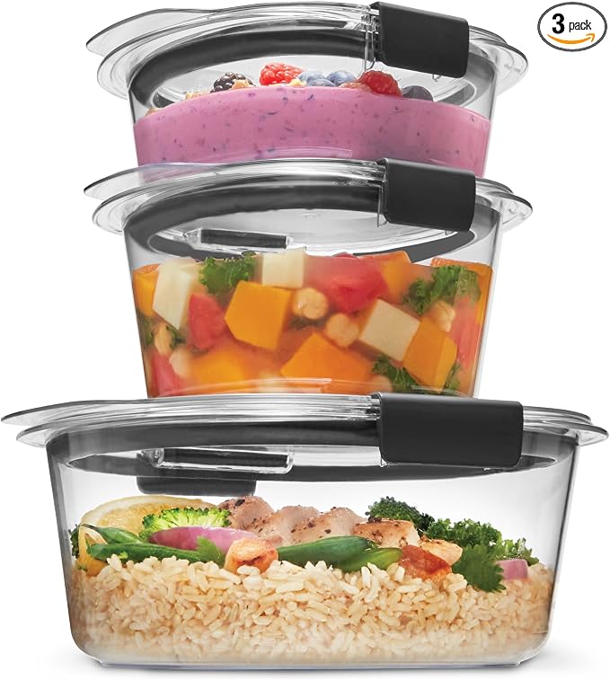 Rubbermaid Brilliance® Round Leak Proof Food Storage Containers, 6 Piece Set by Unknown