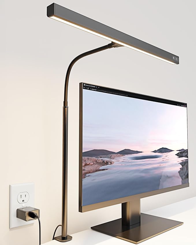 SUPERDANNY LED Desk Lamp for Office Home, Eye-Caring Desk Light by SUPERDANNY
