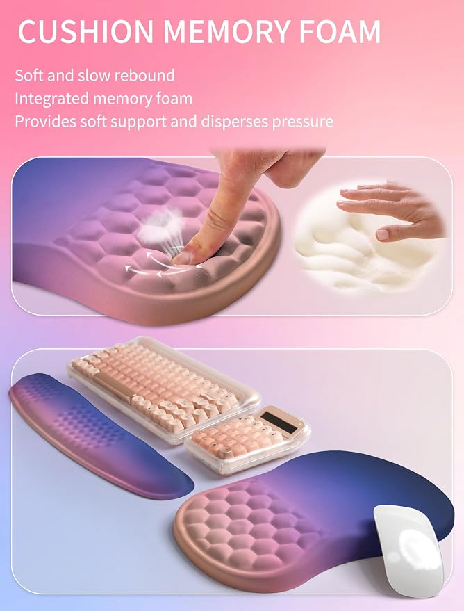 Hokafenle 2in1 Combination, Wave Keyboard Wrist Rest and Ergonomic Curvature - Image 4