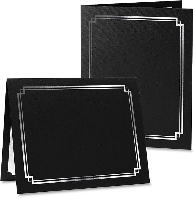 Classic Black and Silver Foil Certificate Folders - Image 3