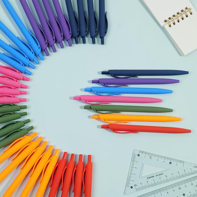 BallPoint Pens, 50 Pack, Bulk Pens, Sky Blue Barrel, Click Pens - Image 6