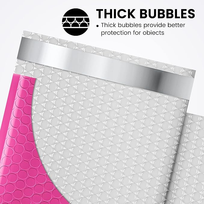 Fuxury 300 Pack Pink Bubble Mailers 6x10 Inch, Small Bubble Shipping - Image 3