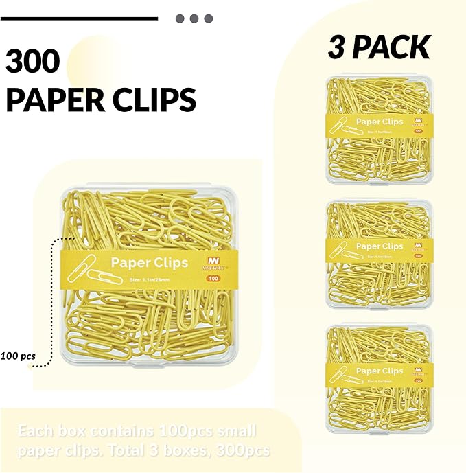 NEEWAY Small Paper Clips, 1.1 Inch Vinly Coated Colored Paperclips, 3 Pack of - Image 3