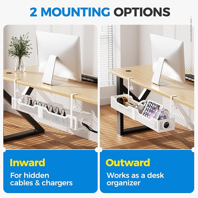 25" Extra Large Under Desk Cable Management, Cinati Wire Organizers No Drill - Image 6