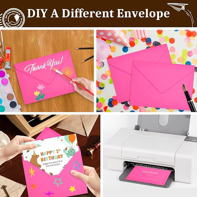 200 Pack A7 Envelopes, Rose Greeting Card Envelopes Self Seal, 5.24 x 7.24 in - Image 6