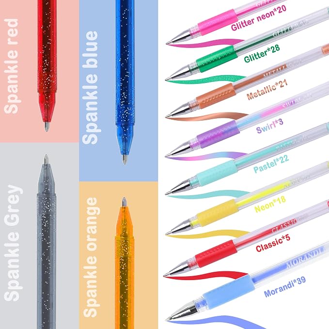 320 Pack Gel Pens for Adult Coloring Book, 160 Colors Artist Pens Include 156 - Image 3