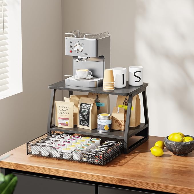 2-Tier Printer Stand with Storage, Desktop Organizer - Image 4